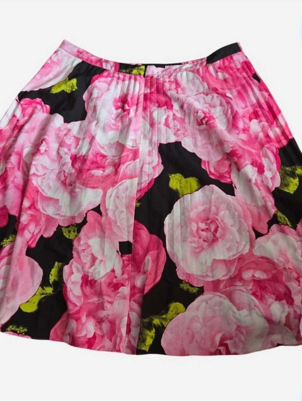 Karl Lagerfeld Black Maxi Skirt with Pink Floral Print Size 14